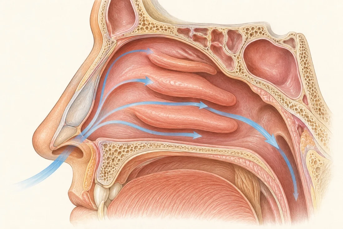 Ilustrasi edukasi bedah wajah untuk rhinoplasty / operasi hidung